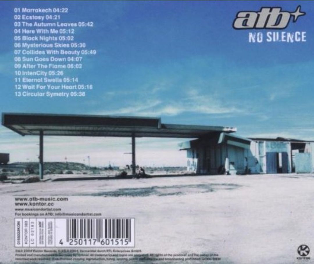 De vânzare CD ATB, Album No Silence
