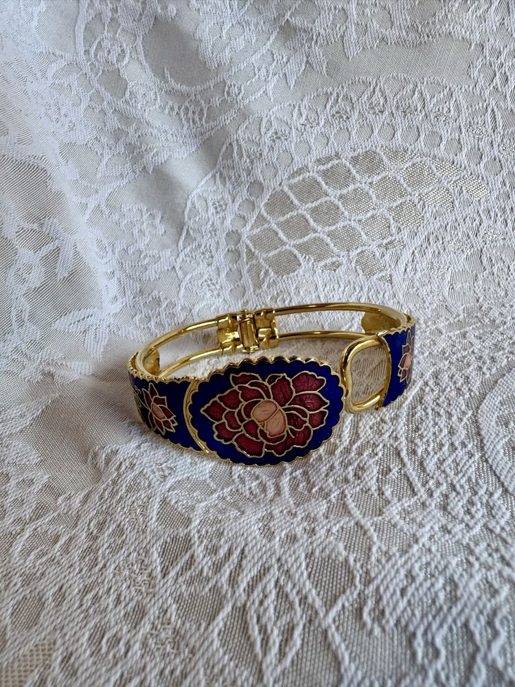 Дамска гривна Cloisonne Клоисоне ретро цветя