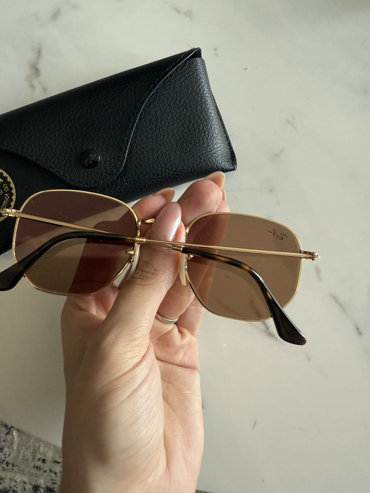 Очила Rayban Hexagonal розови златна рамка