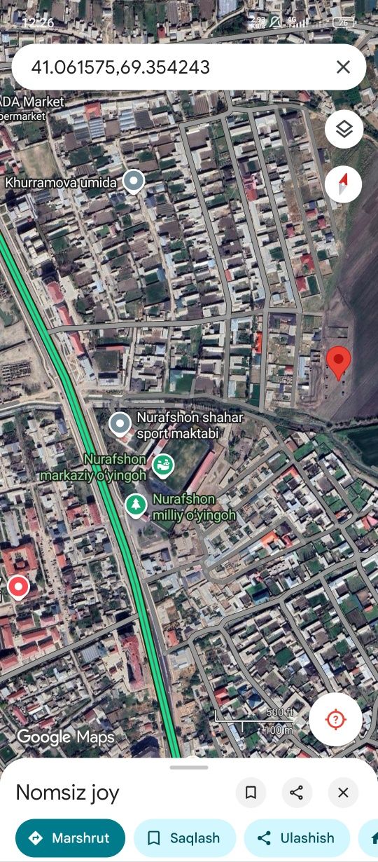 Nurafshon shaharda Toʻytepada 4sotix yer sotiladi