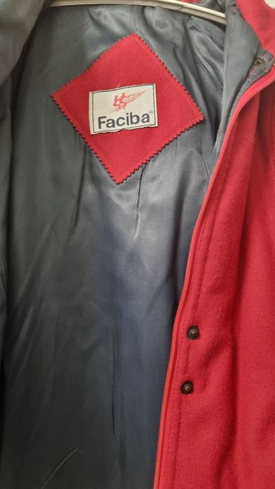 Scurta geaca  stofa lana Faciba rosu xl