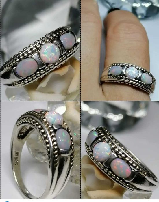 Сребърен пръстен с опал