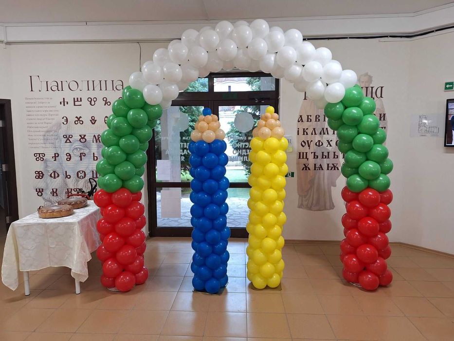 Арка от балони, Арка за откриване на магазин, Колони от Балони