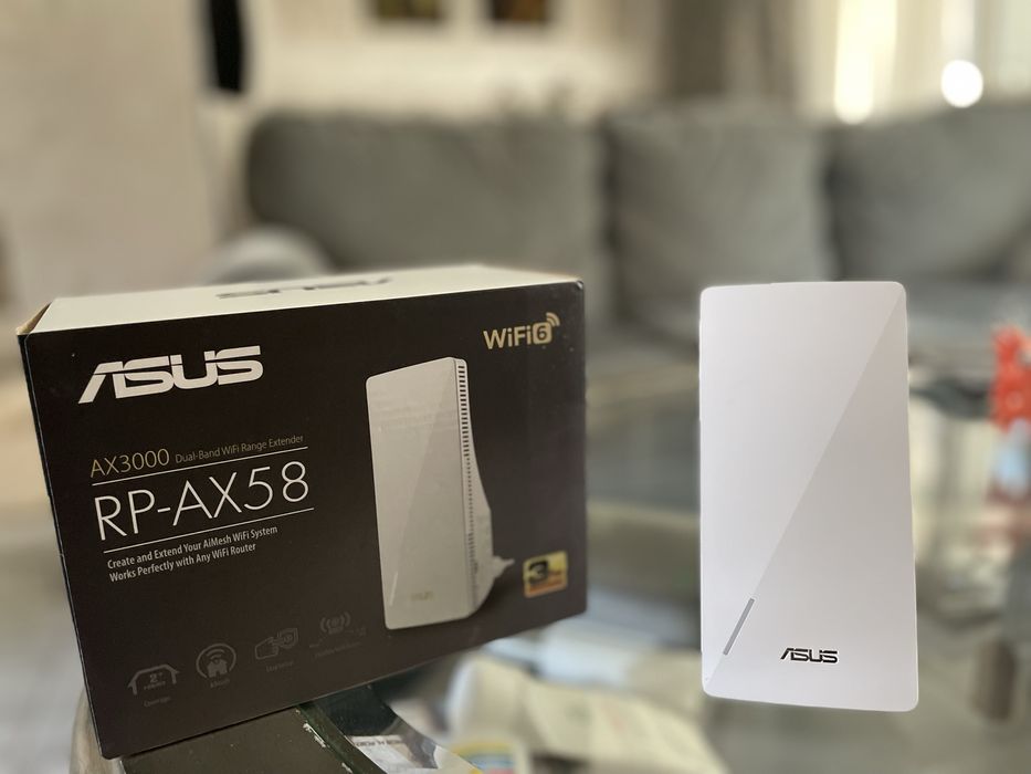 Wireless Range Extender ASUS RP-AX58, Dual-Band 574 + 2402 Mbps, alb