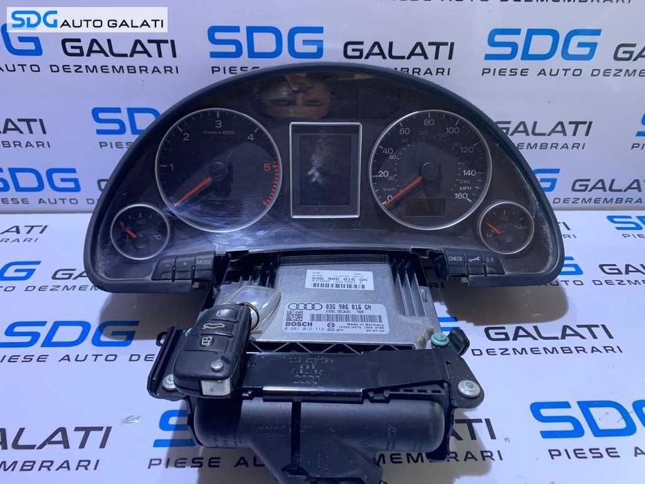 Kit Pornire ECU Calculator Motor Cip Cheie si Imobilizator Audi A4 B7 2.0 TDI BLB 103 KW 140 CP 2005 - 2008 Cod 03G906016GN 0281012113 0263626065 [M8608]