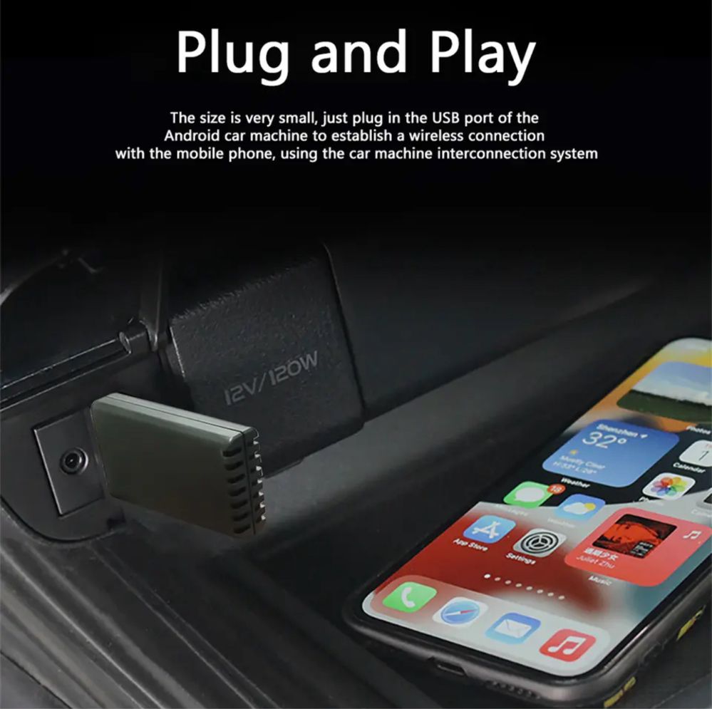 Adaptor wireless Apple Carplay, Car AiBOX, dimensiuni reduse!