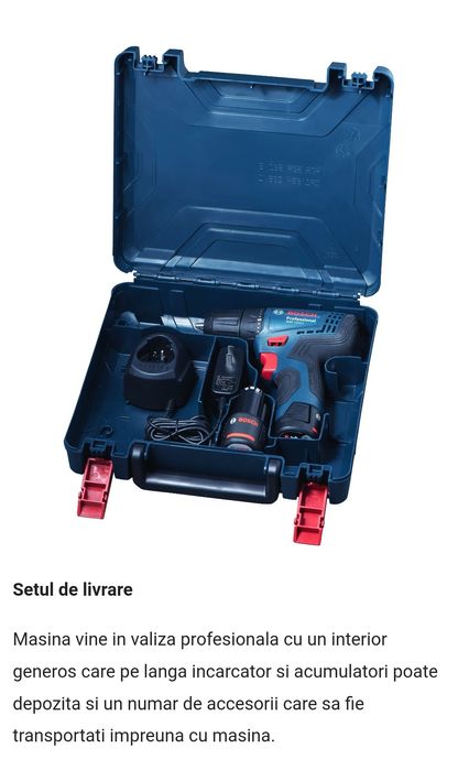 Masina de gaurit si insurubat (bormasina) pe acumulator Bosch Professi