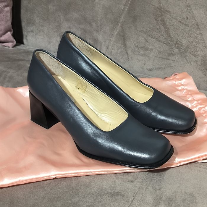 Pantofi dama cu toc gros din piele Carmens, 37