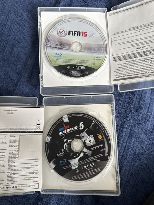 диски ps3, fifa 15 и gran turismo 5