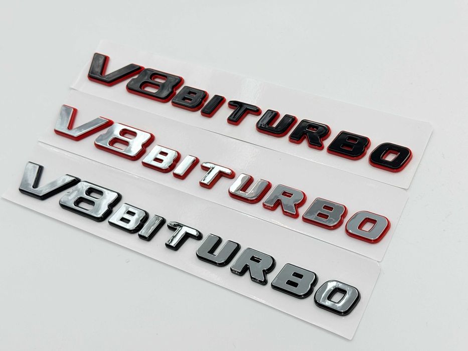 Emblema Compatibila Mercedes V8 Biturbo bicolor AMG