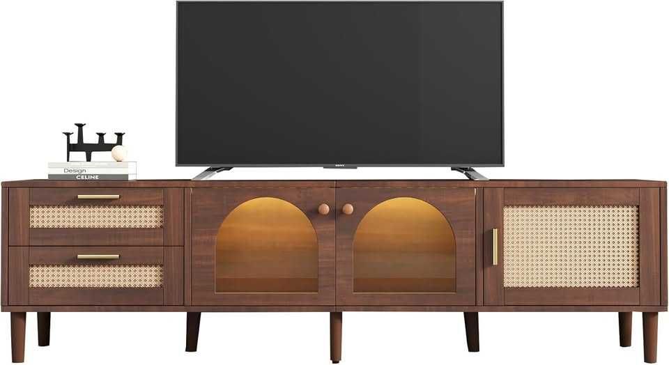 Comodă TV Azkoeesy din ratan 180cm (WF317029AAA/WF317030AAA)