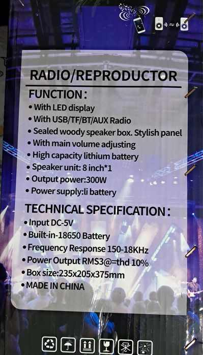 Boxa portabila cu radio BT