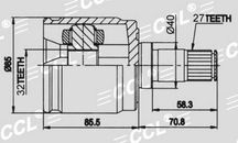 Шрус внутренний CCL LH Honda ODYSSEY 3.5L USA 08-10
