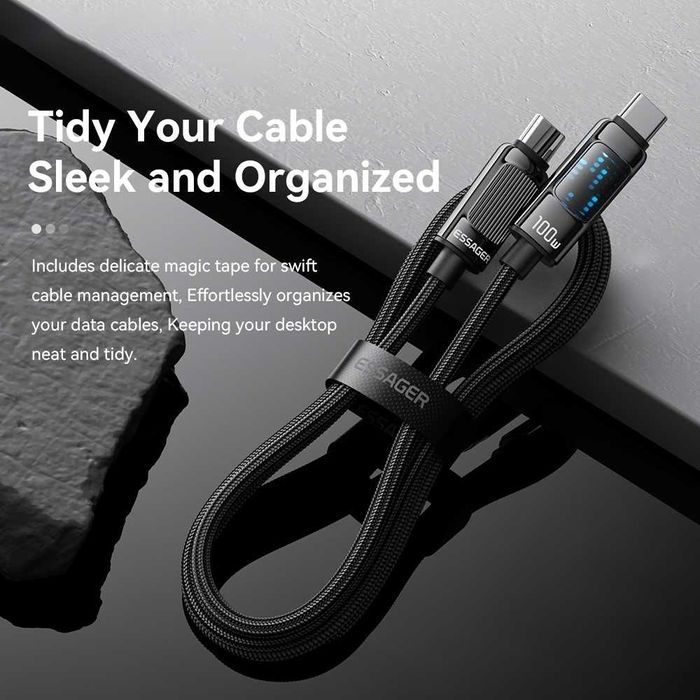 Cablu 2M USB-C la USB-C, iPhone 17 16 15 OnePlus Samsung Google Pixel