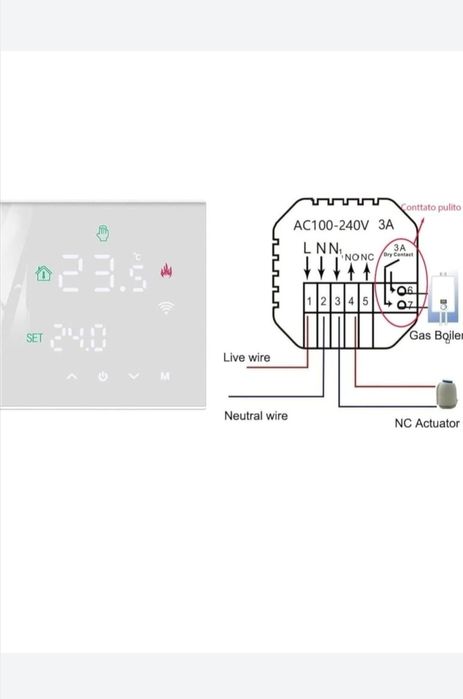 Termostat centrala/încălzire pardosea Wifi, Tuya Hualans