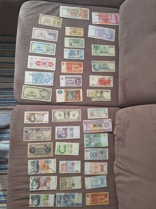 Vând lot bancnote străine 38 de bucati