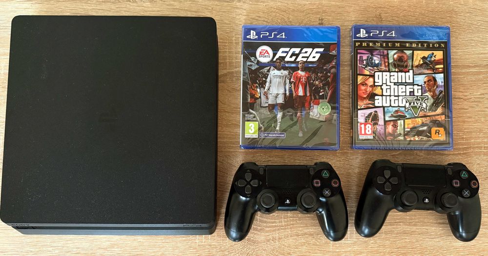 [ PS4 + FC25 + GTA 5 > 1000GB PlayStation 4 Slim с 2 джойстика