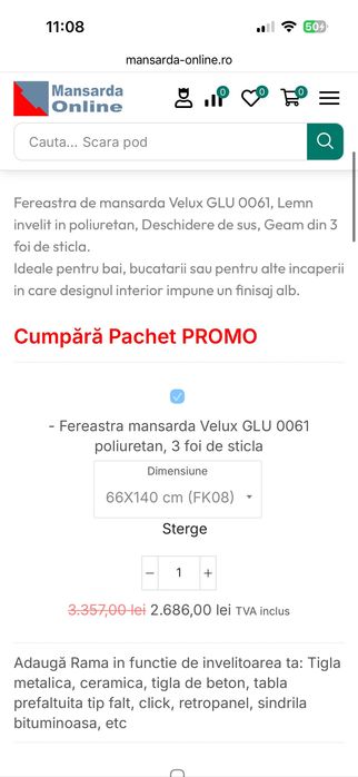 Ferestre de mansardă cu rama de etanșare Velux NOI