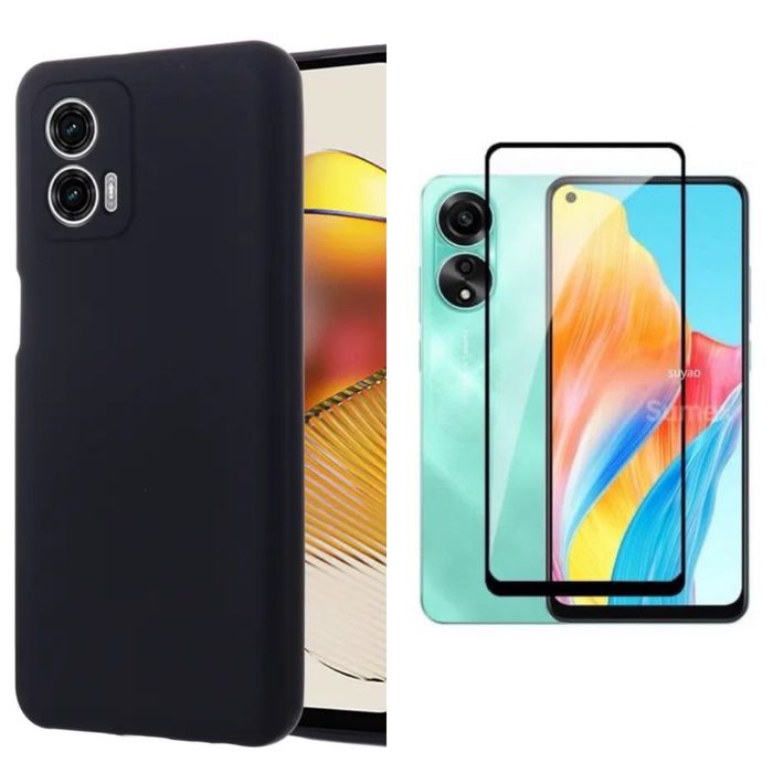 Motorola E13/E22/G32/E78/G54/G84 Husa Silicon Catifea + Folie Sticla