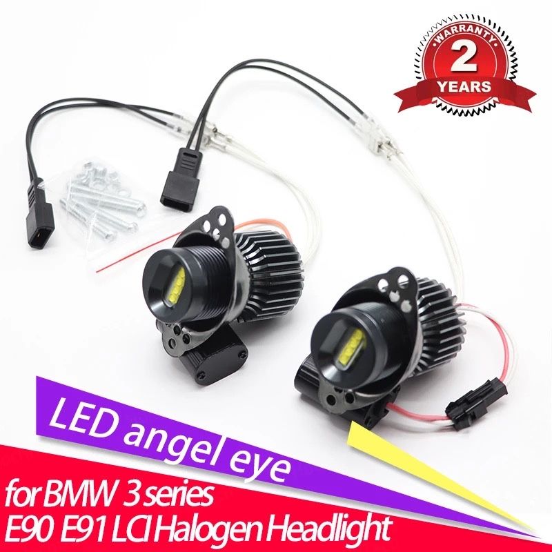 Set LED Angel Eyes DRL Bmw seria 3 E90 E91 LCI halogen