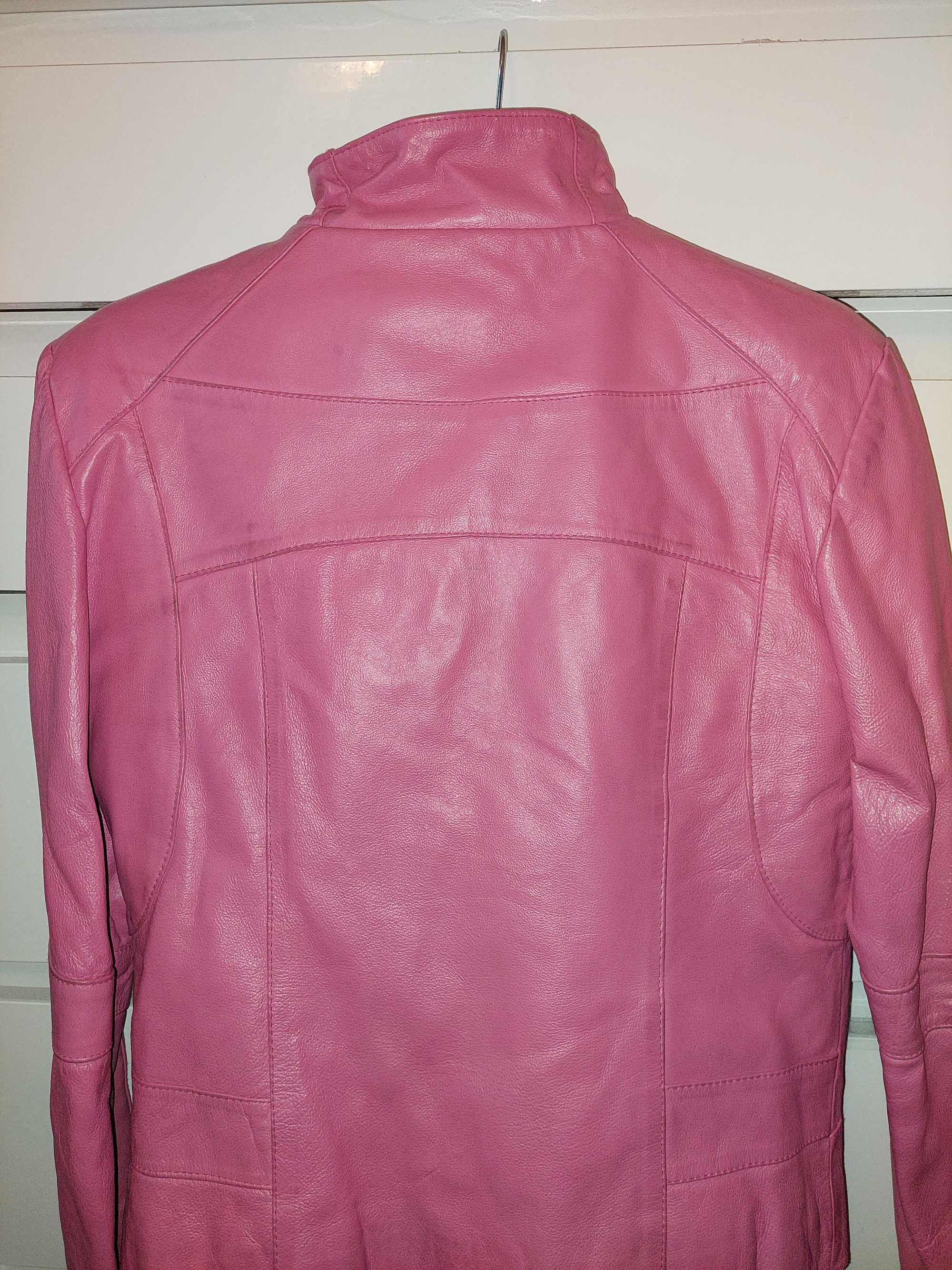 Jacheta din piele naturală roz