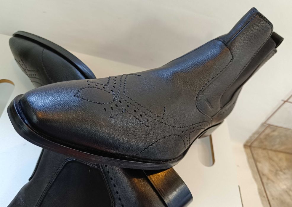 Ghete chelsea 45 de lux lucrate manual Gian Marco Venturi NOI piele