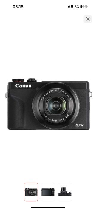 Фотокамера Canon PowerShot G7 X Mark III черный