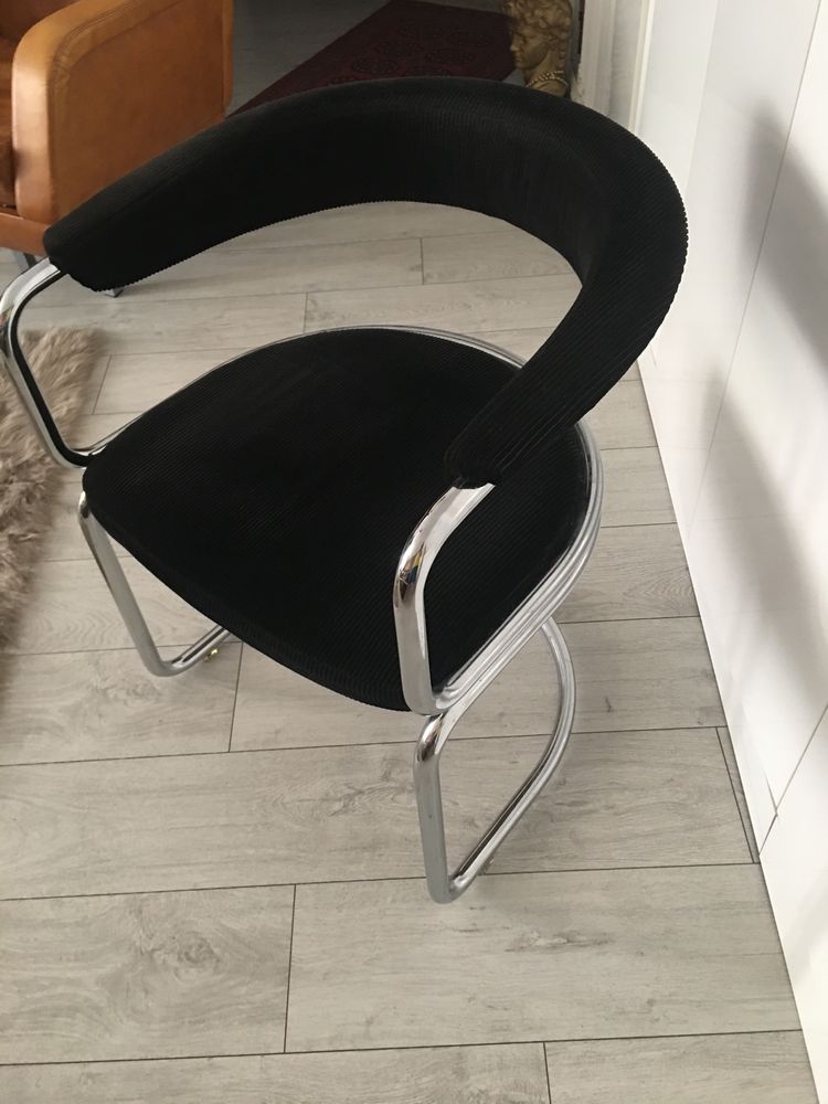 2 scaune vintage-modern crom/velur