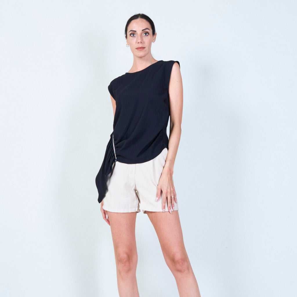 Top asimetric dama, negru, brand doremi