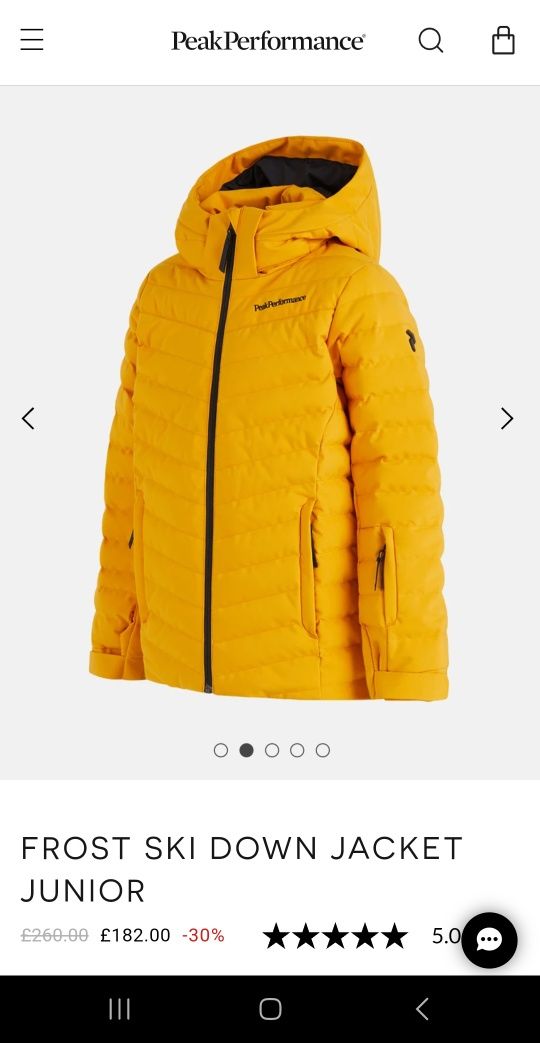 Frost Ski Down Jacket Peak Performance