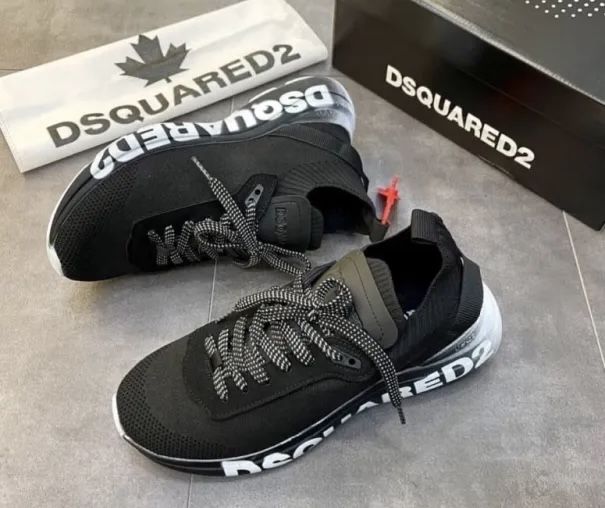 (от/до 40-46 номер) Dsquared2 Classic Black logo-print low-top
