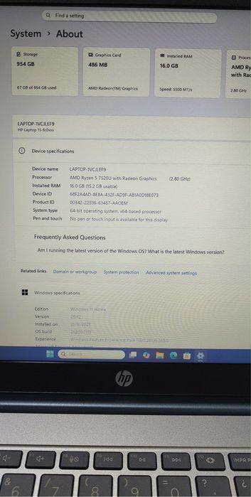 Vand leptop Hp i7 2025