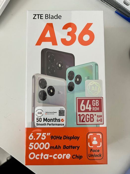 Продам новый запечатанный телефон ZTE Blade A36