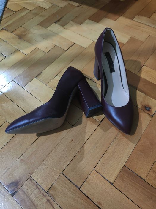 Pantofi Garkony Piele Burgund