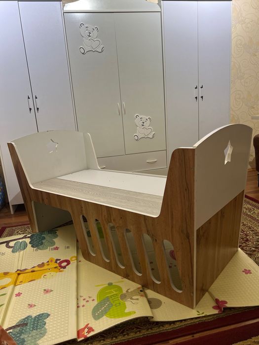 Детский кровать плюс люлка 2в1  продается