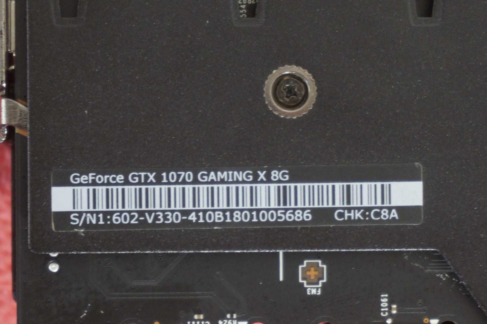 GTX 1070 8GB MSI Gaming X (HDMI НЕ работи!) GPU Видеокарта/ Вкл ДДС