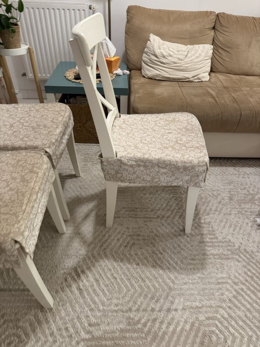 Set 4 scaune de lemn dinning-bucatarie cu perne detasabile