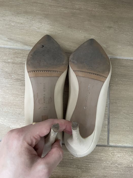 Pantofi piele nude Anna Cori 37