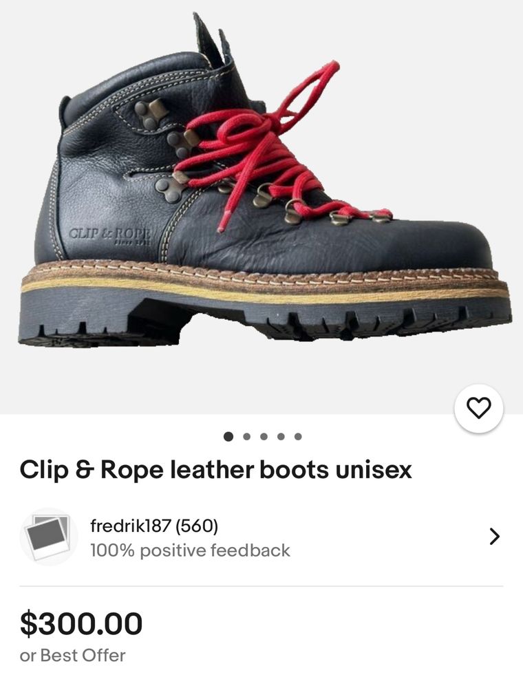 Clip & Rope leather boots unisex