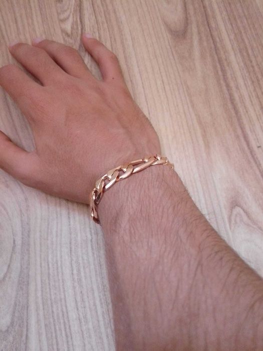 bratara masculina suflata cu aur (Nu este din aur)