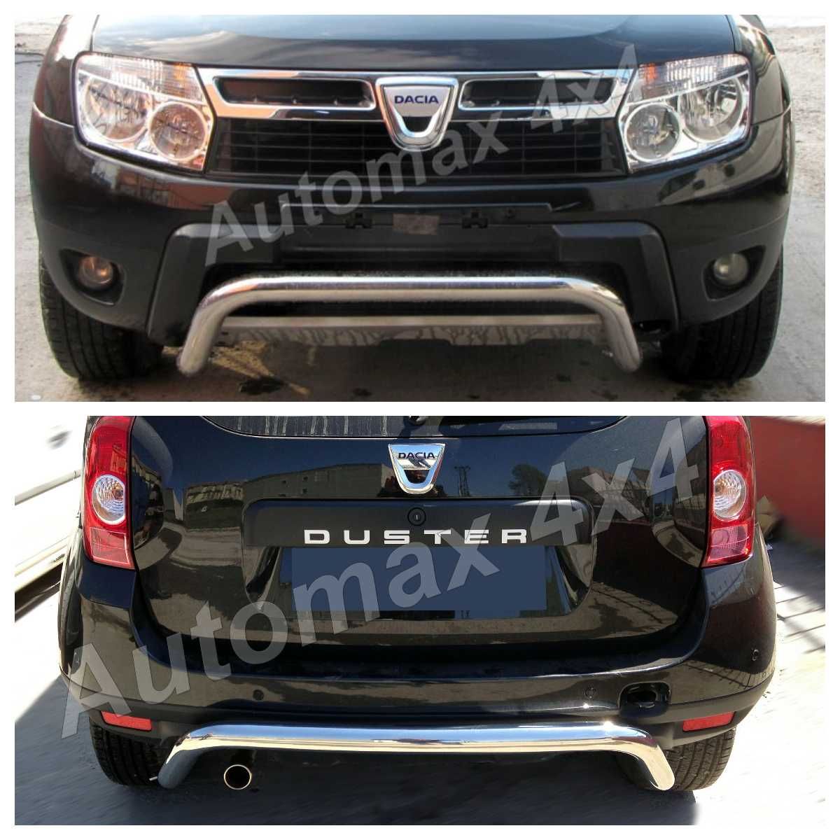 Bullbar inox fata si spate Dacia Duster I, '10-'18, si II, '18-prezent