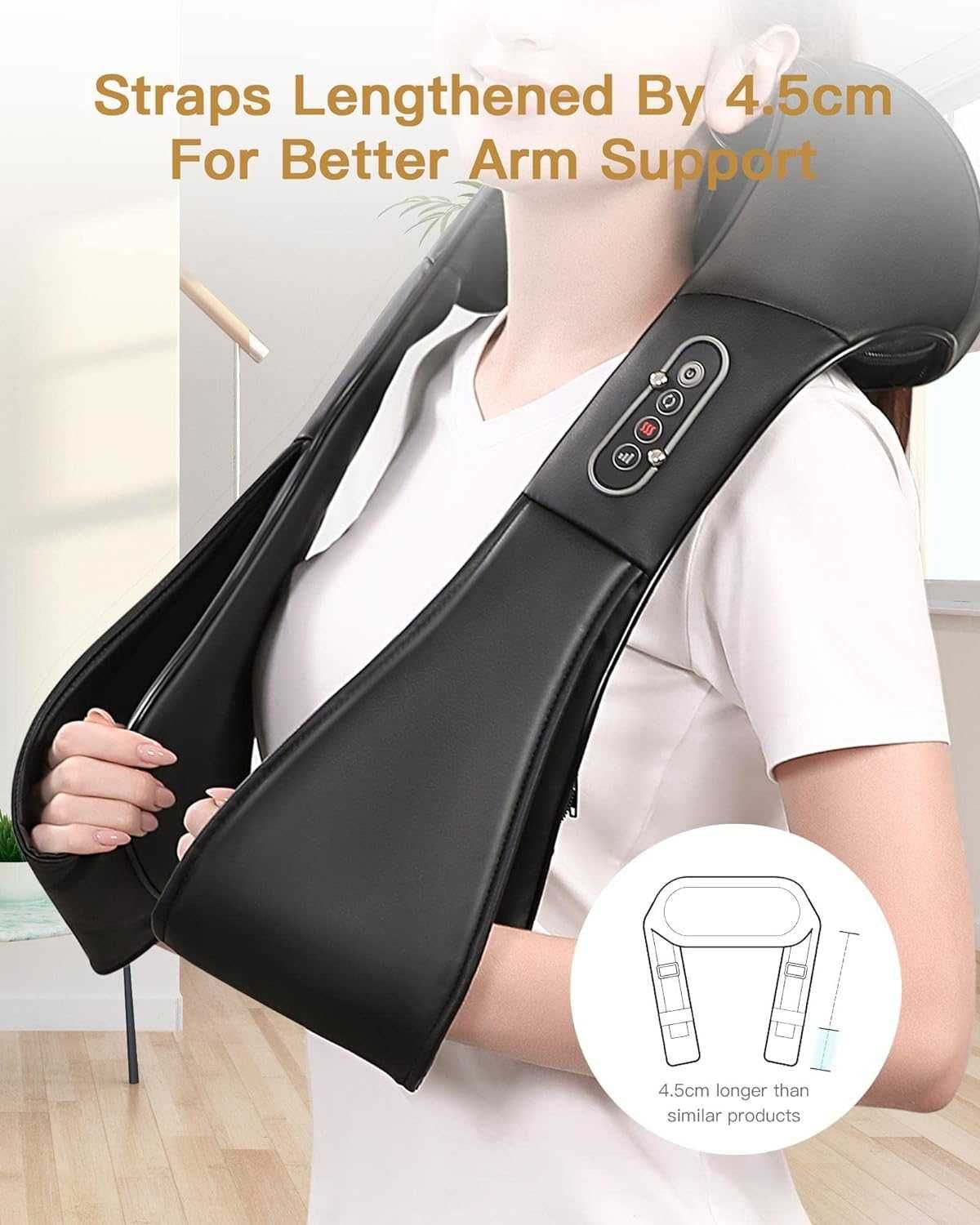 Масажор Shiatsu Neck and Back Massager with Soothing Heat,Ново