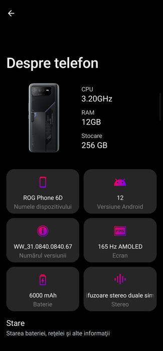 Asus Rog Phone 6D Batman Special Edition 12RAM 256GB