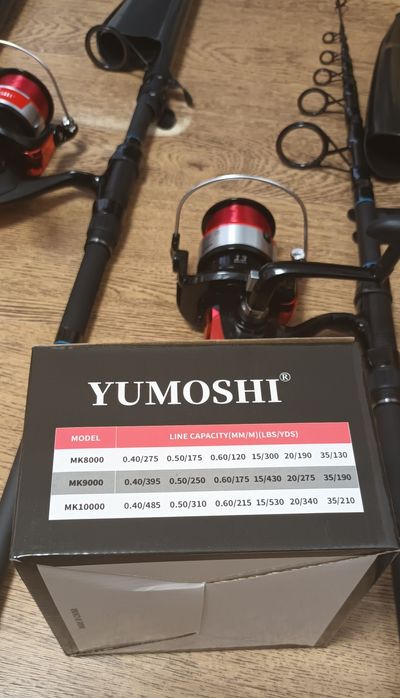 SET 3 Lansete Crap LEGEND TELE CARP 3.9m + 3 Mulinete YUMOSHI 8000