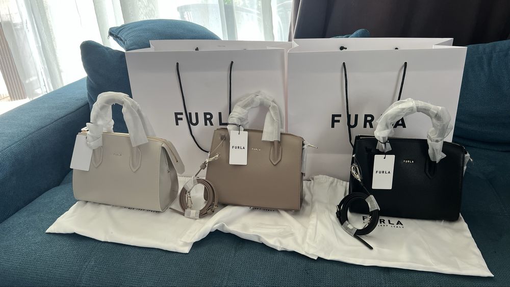 Furla Gardenia Nero.100% оригинал,със сериен номер,етикети,торбичка