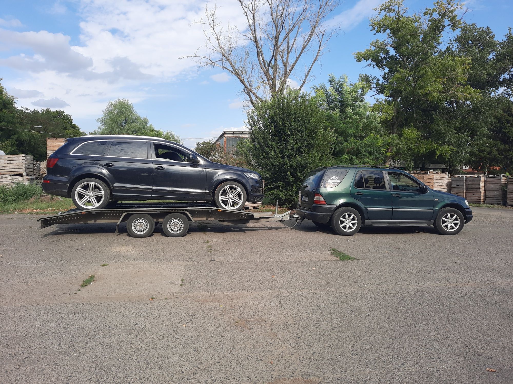 Tractări auto Timișoara,  Ungaria,  Autostrada A1,  Platformă / Șlep
