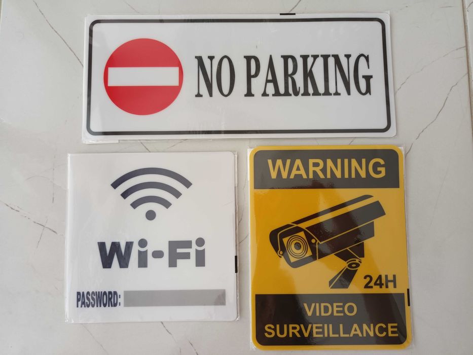 СТИКЕРИ NO PARKING,Wi-FI,24H Video,Не паркирай,видеонаблюдение,интерне