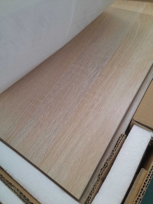 Нощно висящо шкафче -индустриално -50 см ширина в цвят бял ,светъл дъб