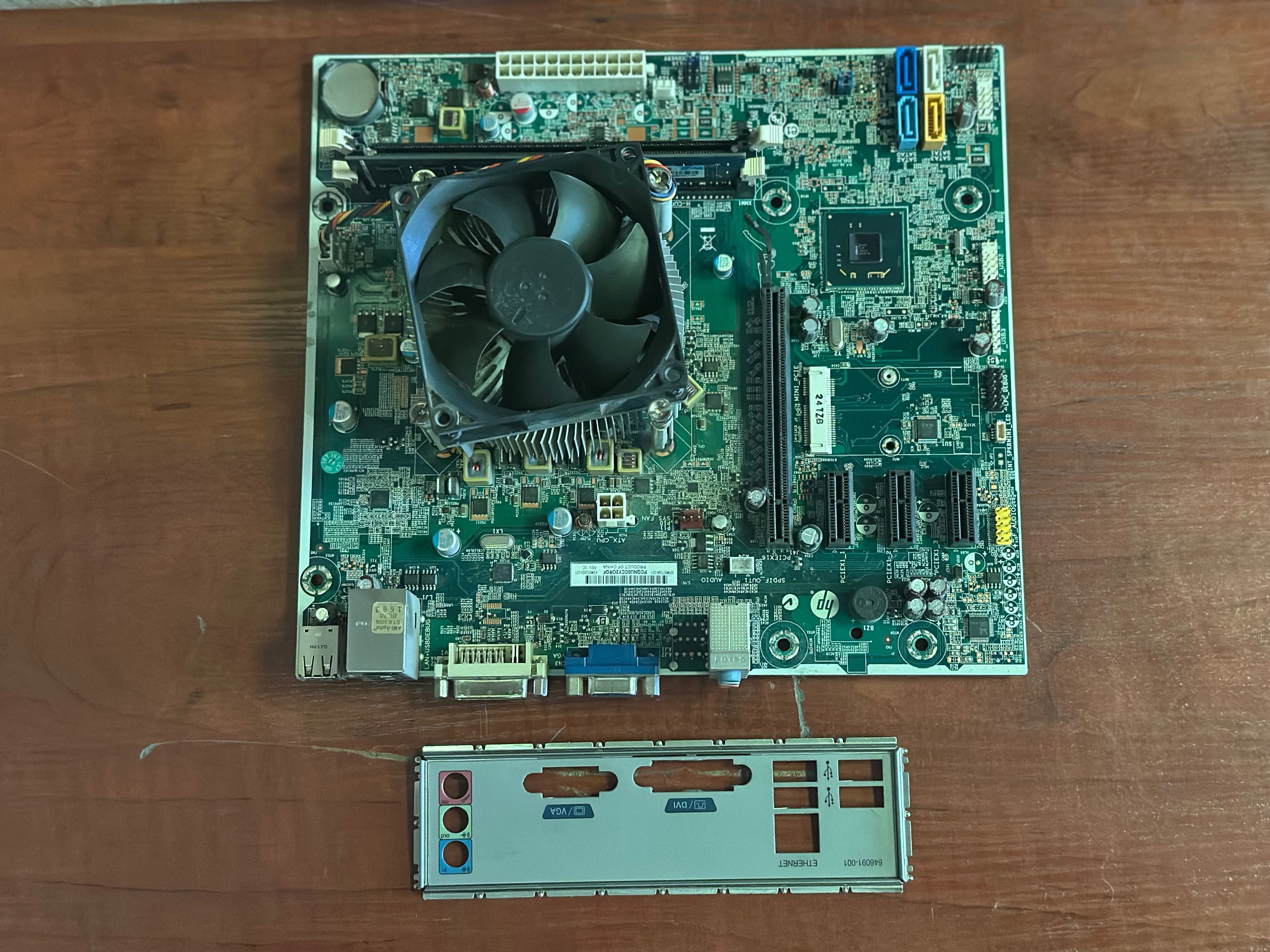 Материнская плата + проц 4ядер i5-2400 4gb озу кулер