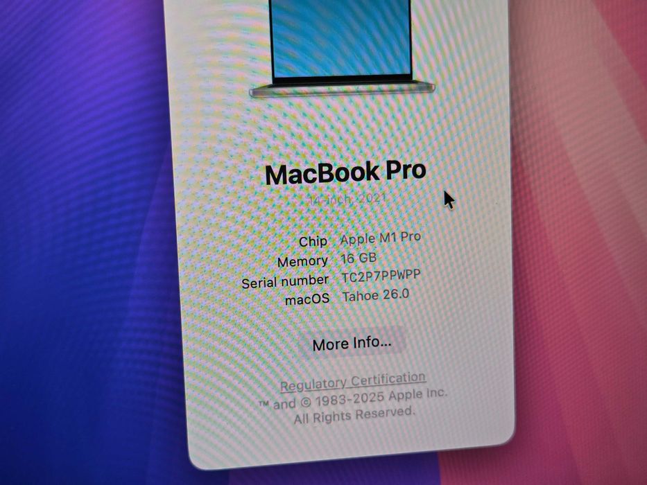 MacBook Pro 14" M1 Pro 512GB SSD 16GB RAM
